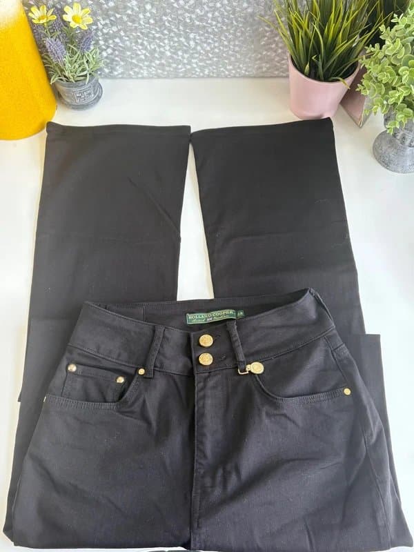 Holland Cooper Holland Cooper High Rise Flare Jeans UK Size 12R - Stay Black