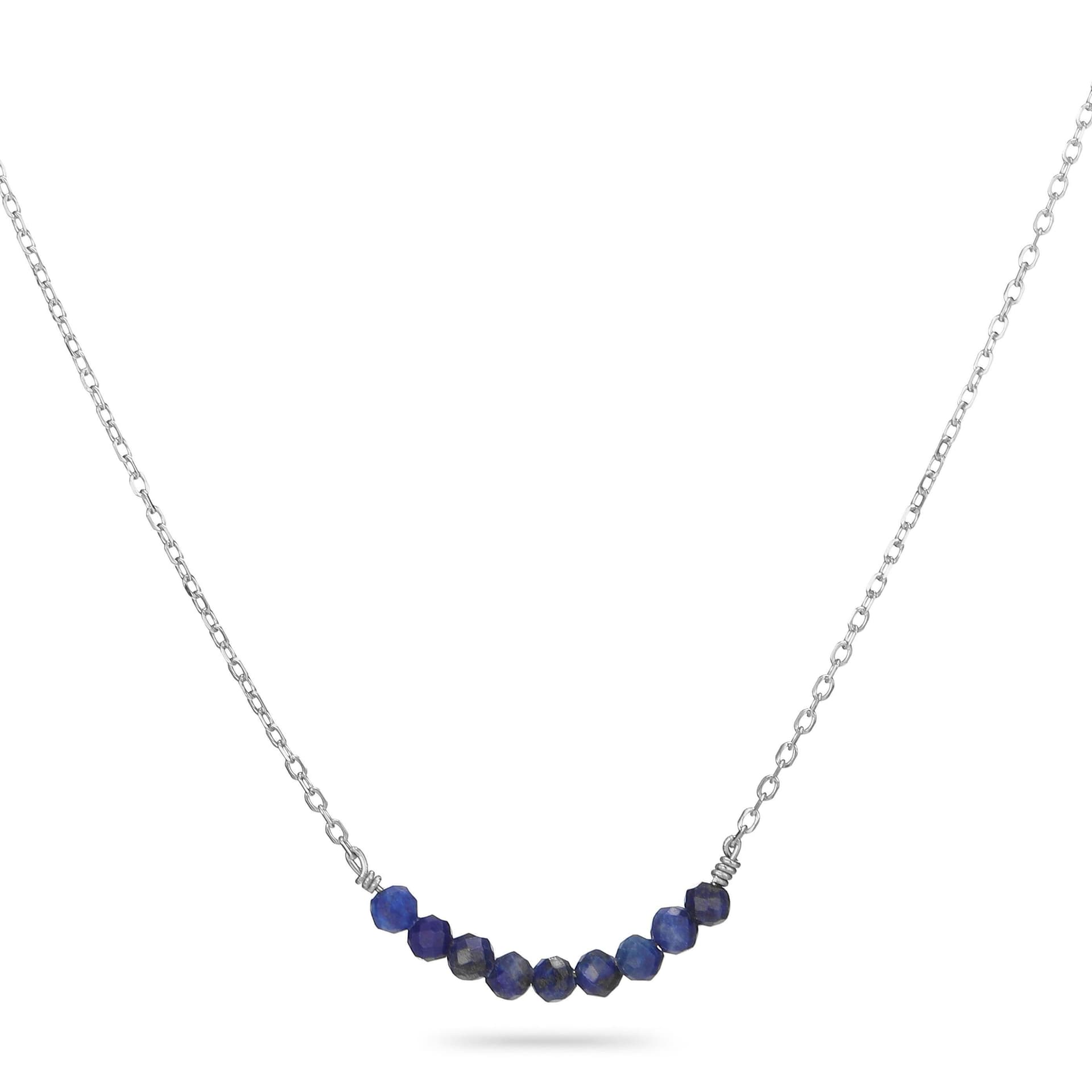 Gold Trip Gold Trip Silver Blue Lapis Beads Necklace
