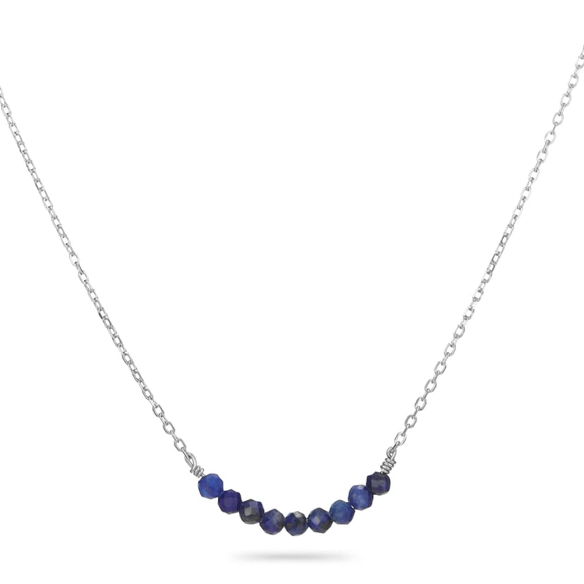 Gold Trip Gold Trip Women's Blue Lapis Beads Necklace in Silver - 1