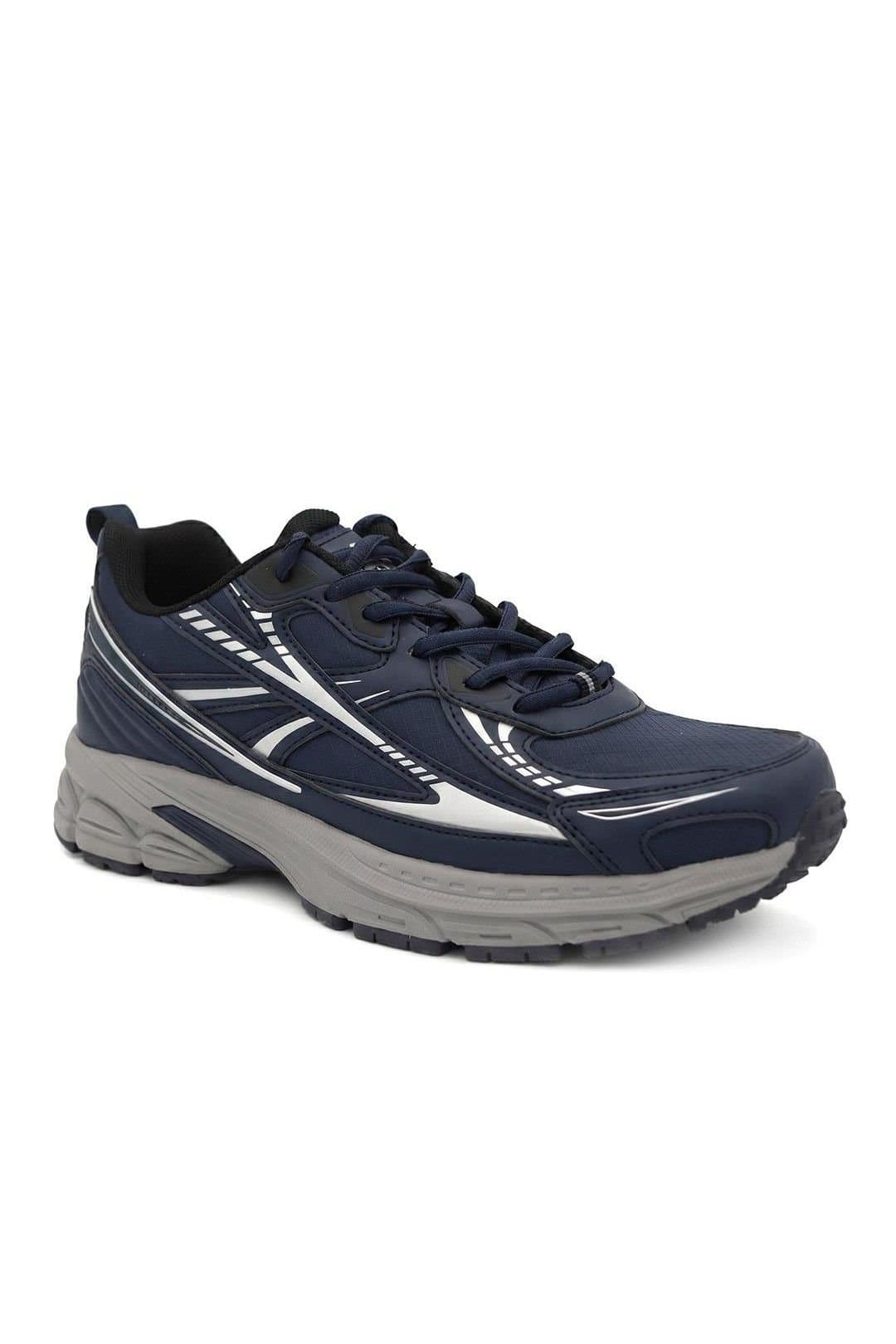 Pavers Pavers Men's Wide Fit Rugged Lace Up Trainers in Navy