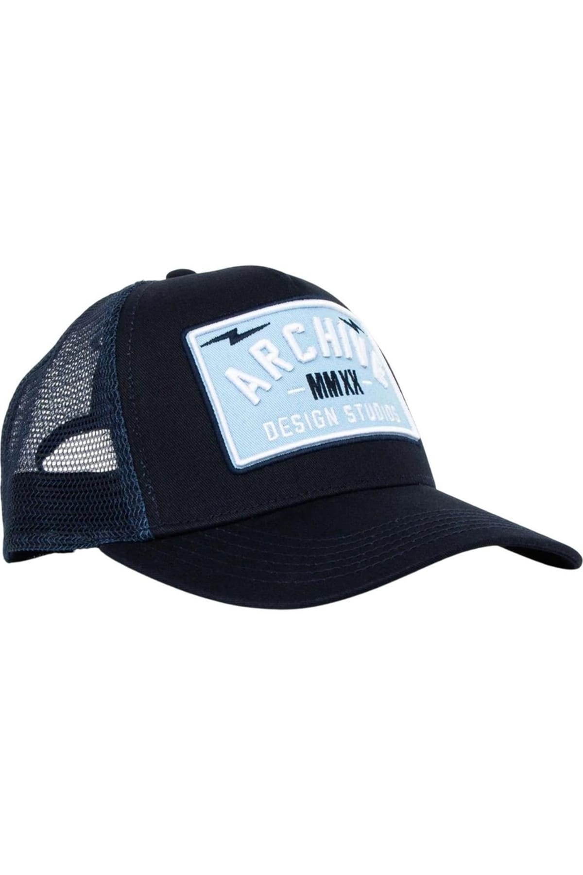 Archive Design Studios Archive Design Studios Men's Varsity Trucker Cap in Navy - 1