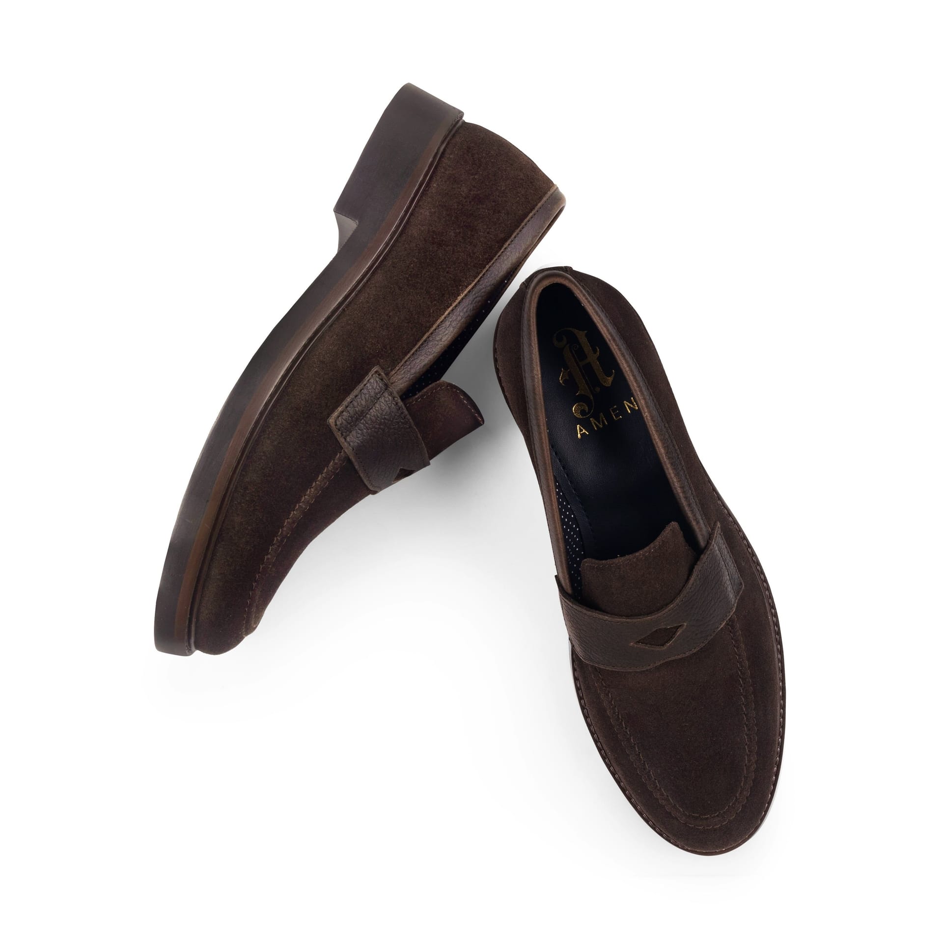 Amen Shoes Amen Shoes Men's Waterford Leather Formal Loafers in Dark Brown - 4