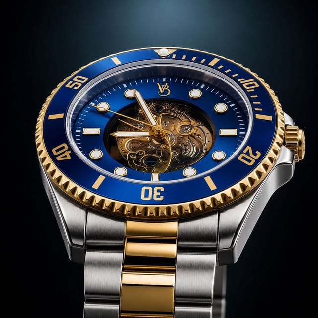 VON BREYER VON BREYER Men's Navigator Watch Blue Dial 42mm in Metallic Silver - 3