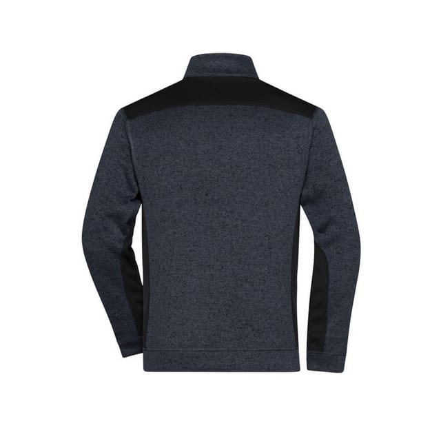 James and Nicholson James and Nicholson Men's Strong Knitted Work Fleece Jacket in Dark Grey - 2