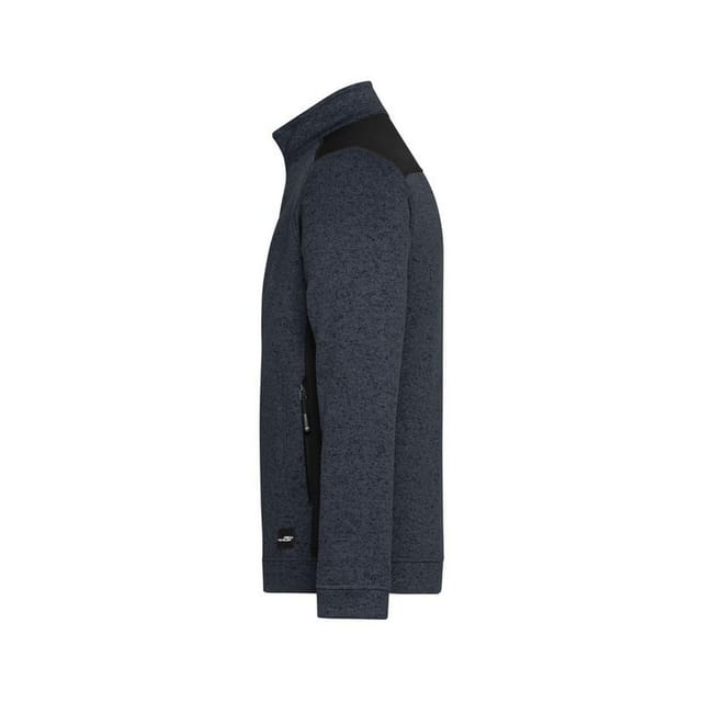 James and Nicholson James and Nicholson Men's Strong Knitted Work Fleece Jacket in Dark Grey - 3