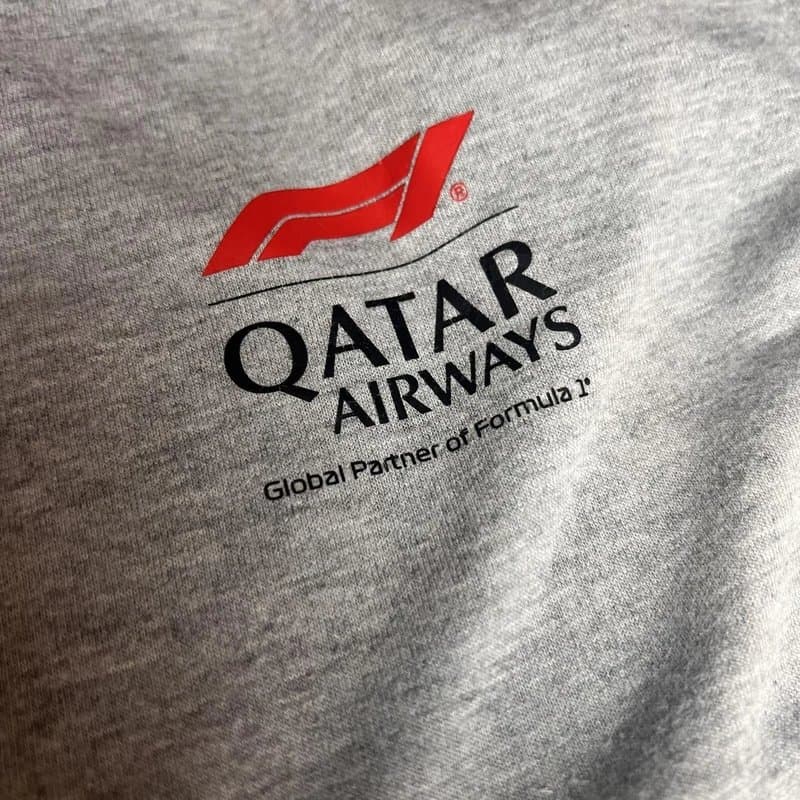 qatar Qatar airways f1 mens joggers/pj pants medium stretch lightweight pull on, gray