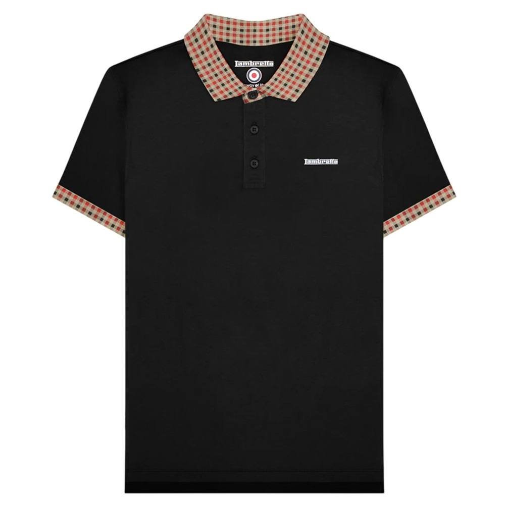 Lambretta Lambretta Men's SS25 Gingham Polo Shirt in Black - 2