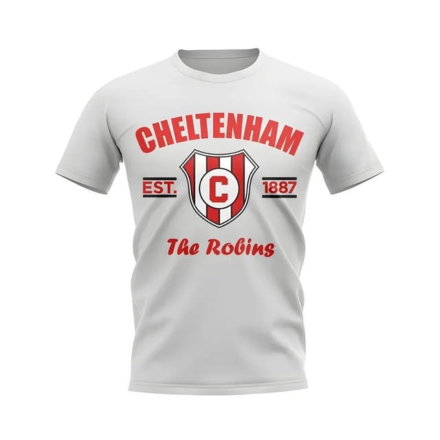 Cheltenham Town Cheltenham Town Men's Personalised Cheltenham Established Football T-Shirt in White - 2