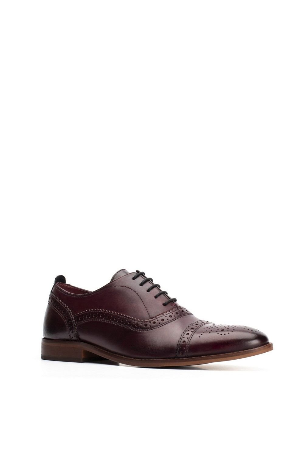 Base London Base London Men's Cast Washed Brogue Shoe in Dark Red - 2