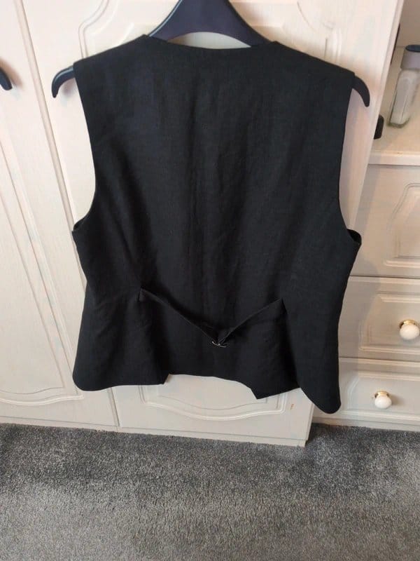 New Look Black Linen Lined Waistcoat