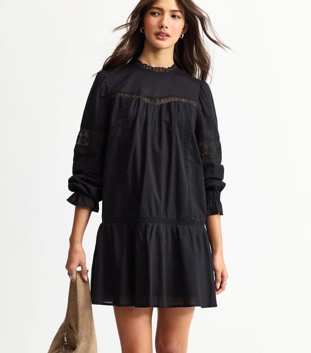 New Look Women's Black Lace Insert Mini Dress New Look - 2