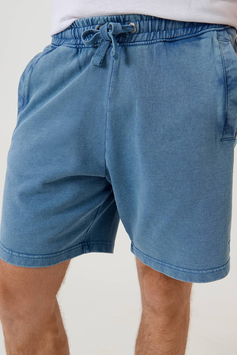 Saltwell Saltwell Men's Drawstring Cotton Sweat Shorts in Blue - 2