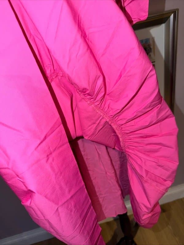 Forever New Forever New Cut Out Waist Ruffle Sleeve Mini Dress in Pink, size 10