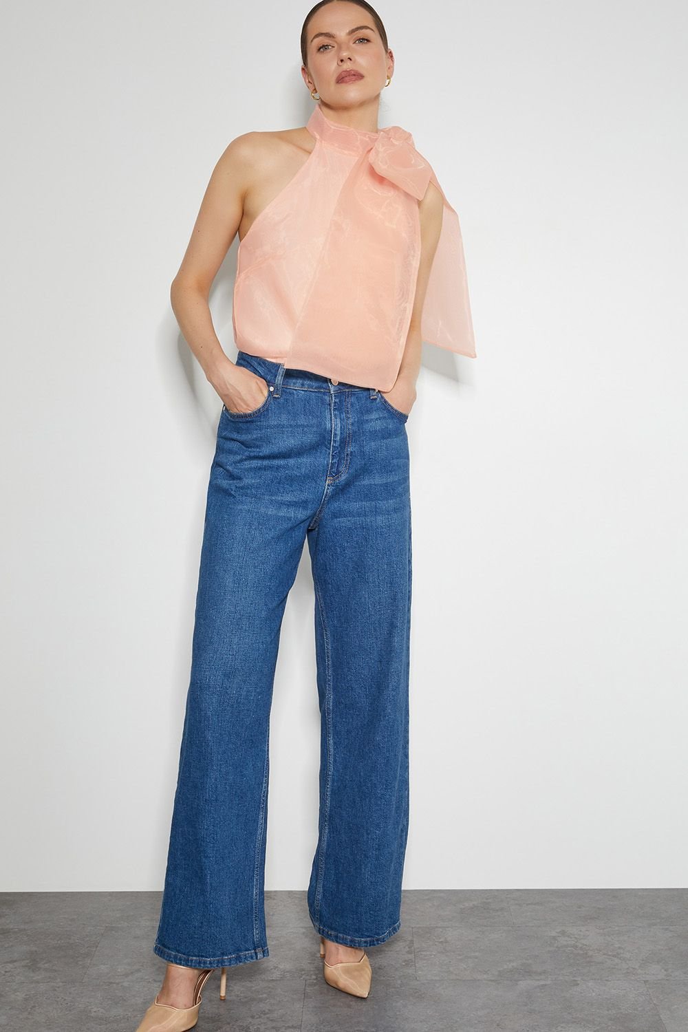 Monsoon Monsoon Women's Vera Sleeveless Organza Pussybow Top Pink - 4