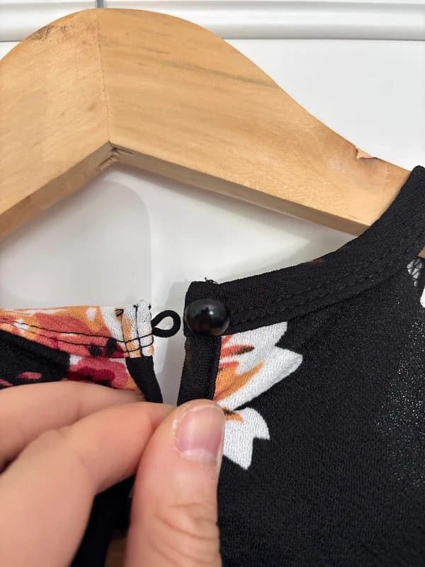 Shein Black floral bodysuit