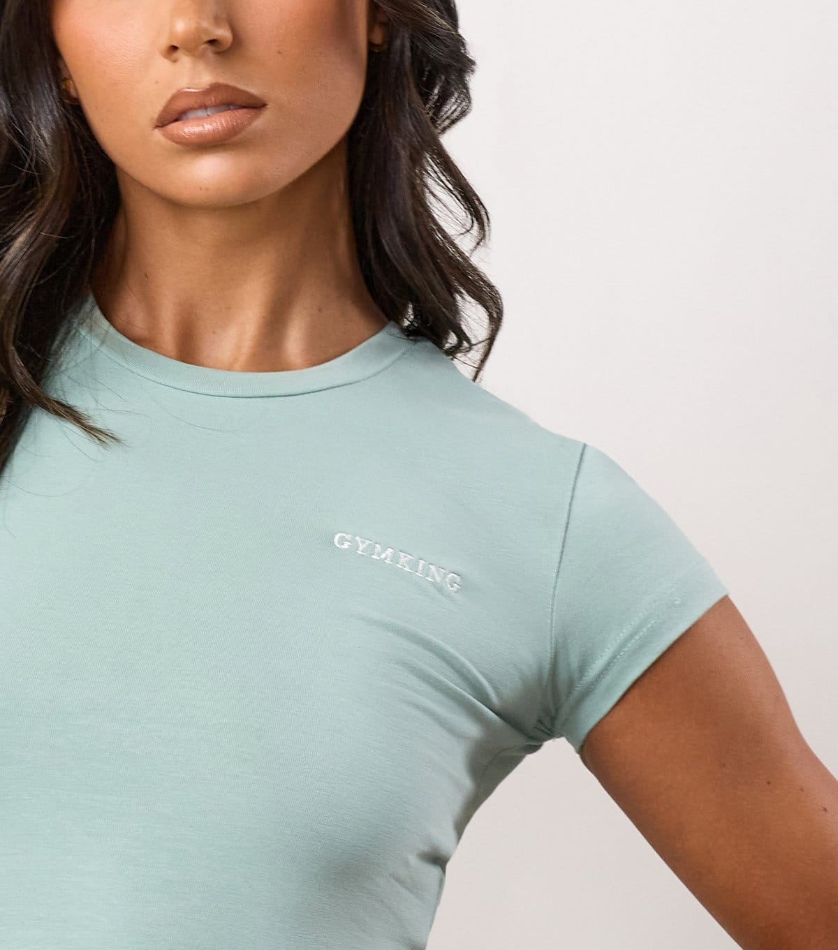 Gym King Women's Light Green 365 Cropped Jersey T-Shirt Gym King New Look - 4