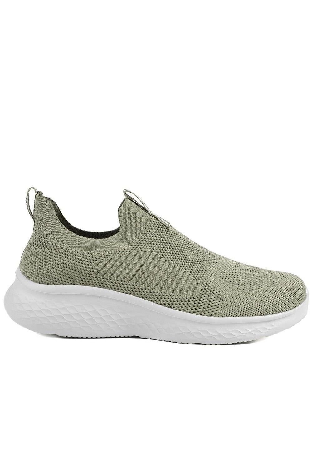 Pavers Pavers Women's Wide Fit Memory Foam Easy Step In Trainers in Khaki - 2