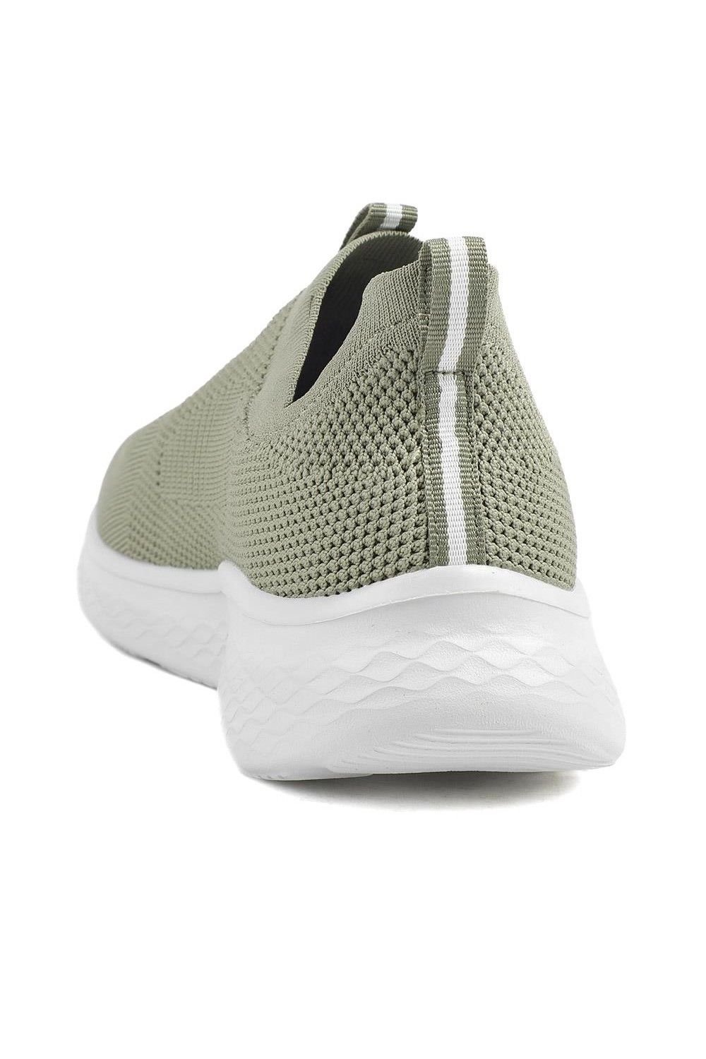 Pavers Pavers Women's Wide Fit Memory Foam Easy Step In Trainers in Khaki - 3