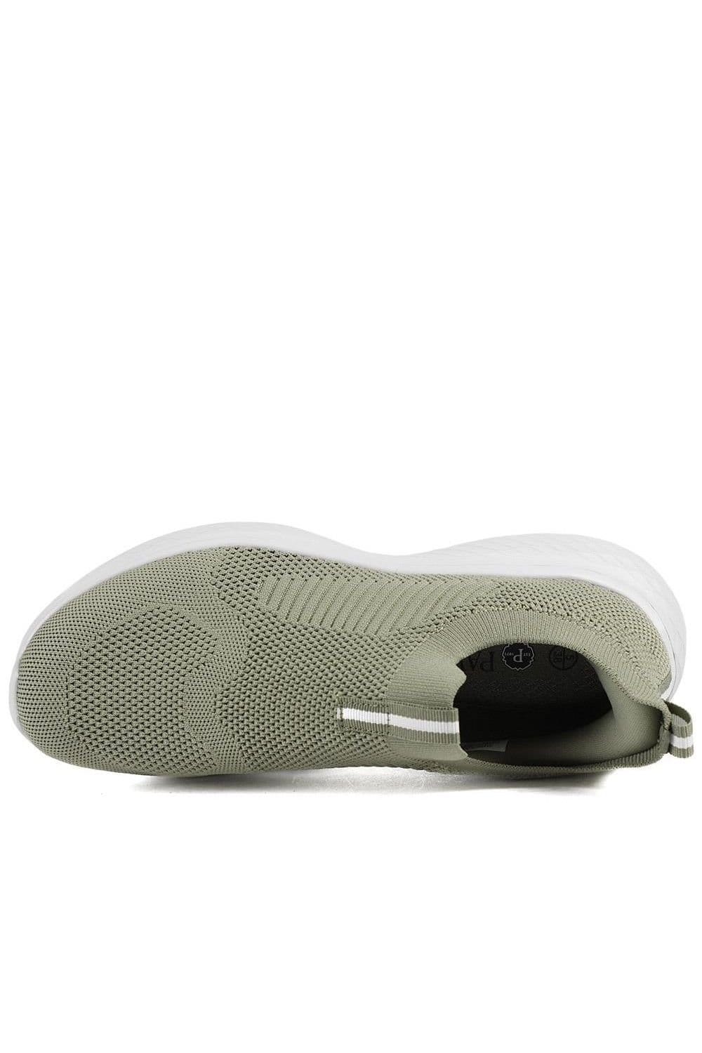 Pavers Pavers Women's Wide Fit Memory Foam Easy Step In Trainers in Khaki - 4