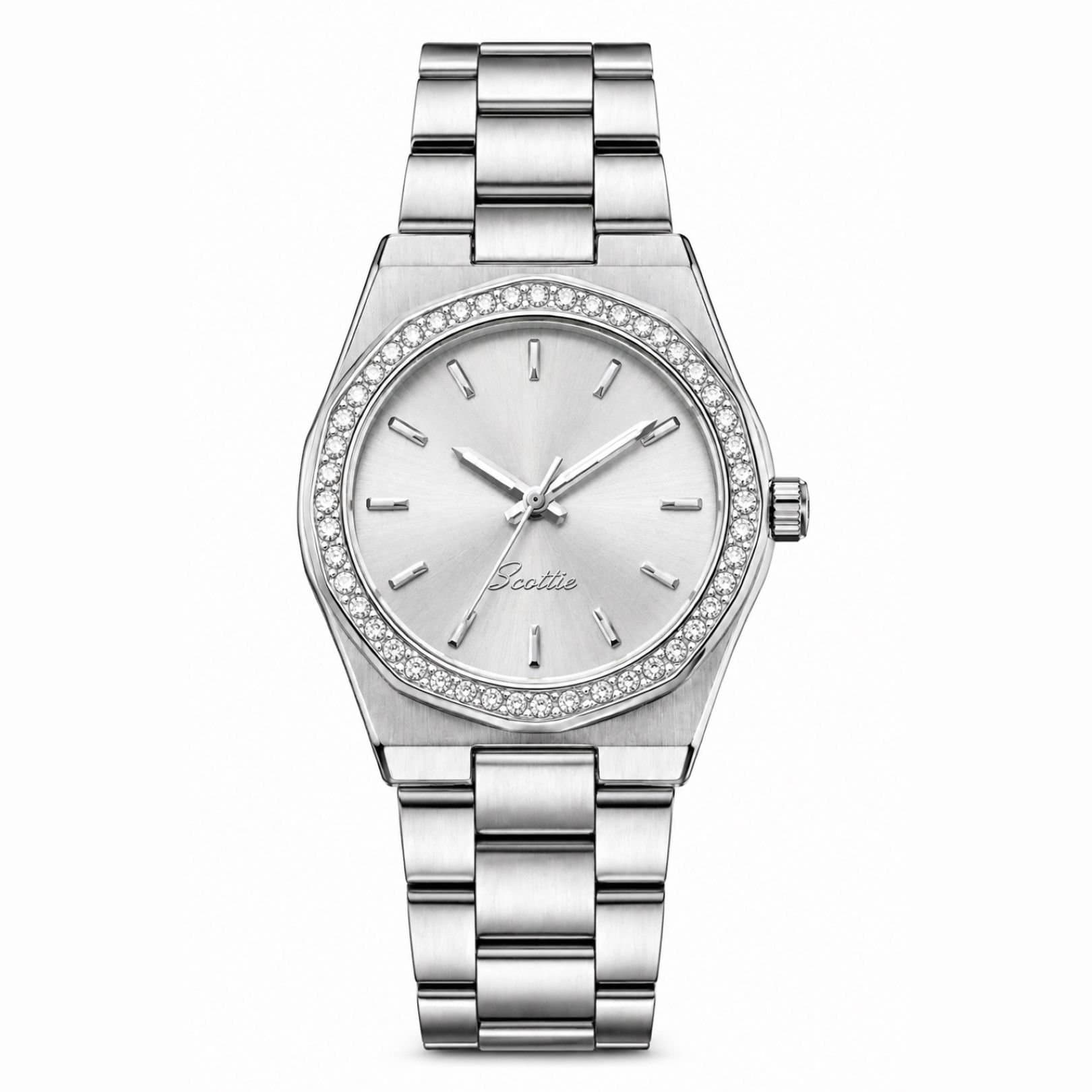 Emma Loves Diamonds Emma Loves Diamonds Women's Knightsbridge Watch Silver Bracelet with a White Dial