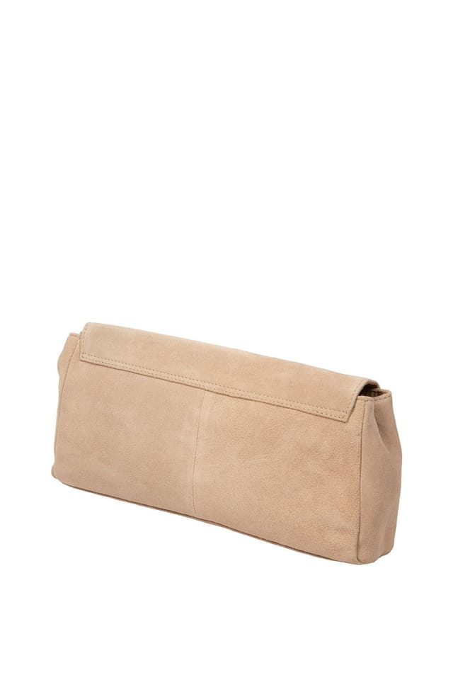 Pure Luxuries London Pure Luxuries London Women's 'Hope' Suede Clutch Bag in Beige - 3