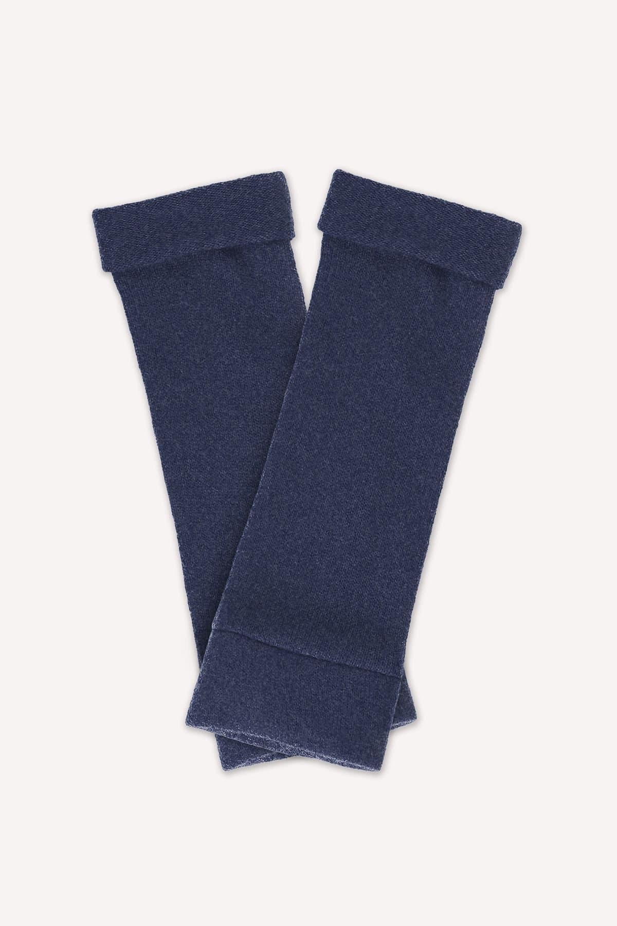 Turtle Doves Turtle Doves Mid Navy Cashmere Fingerless Gloves for Men