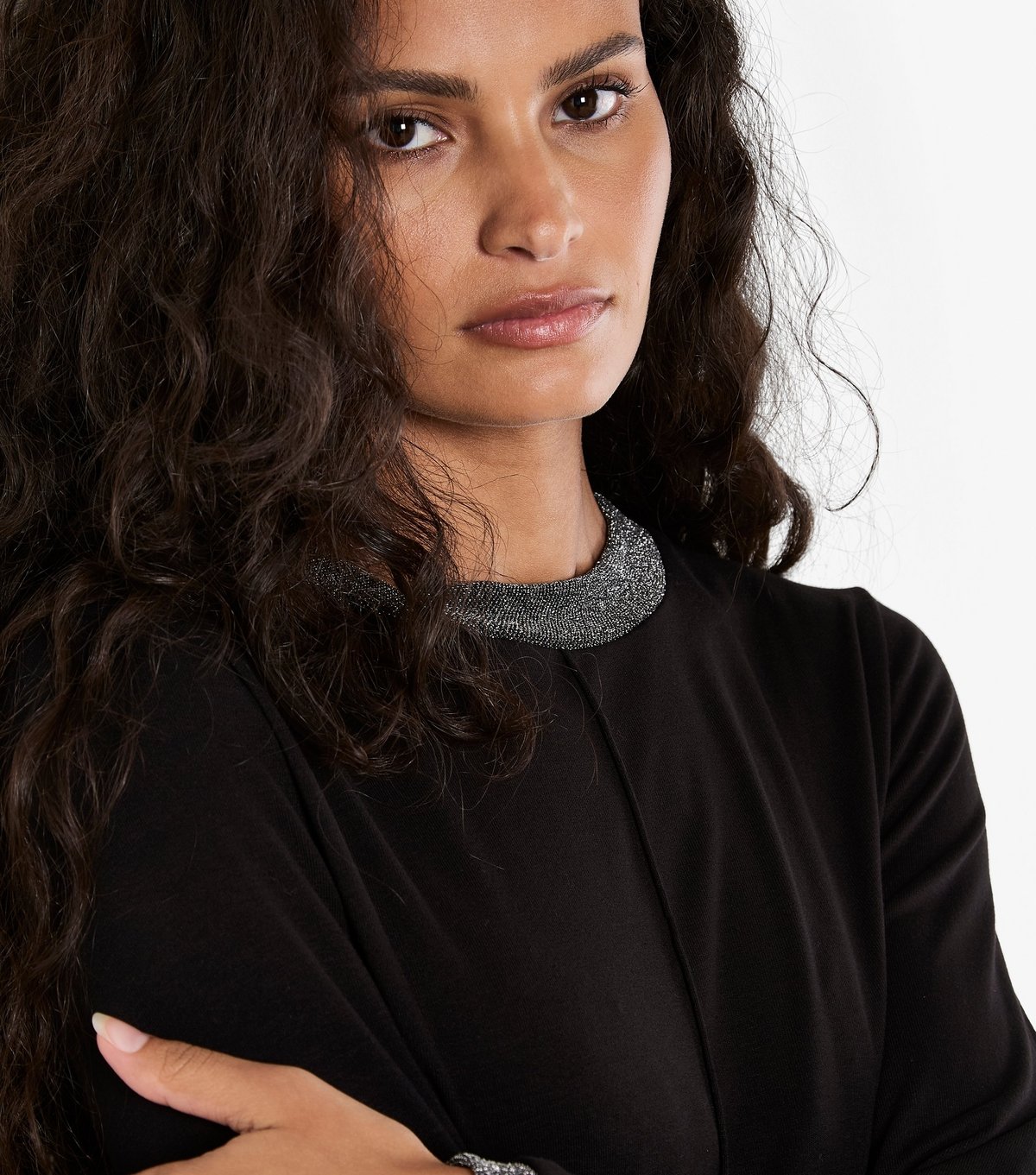 Apricot Women's Black Metallic Trim Top Apricot New Look - 4