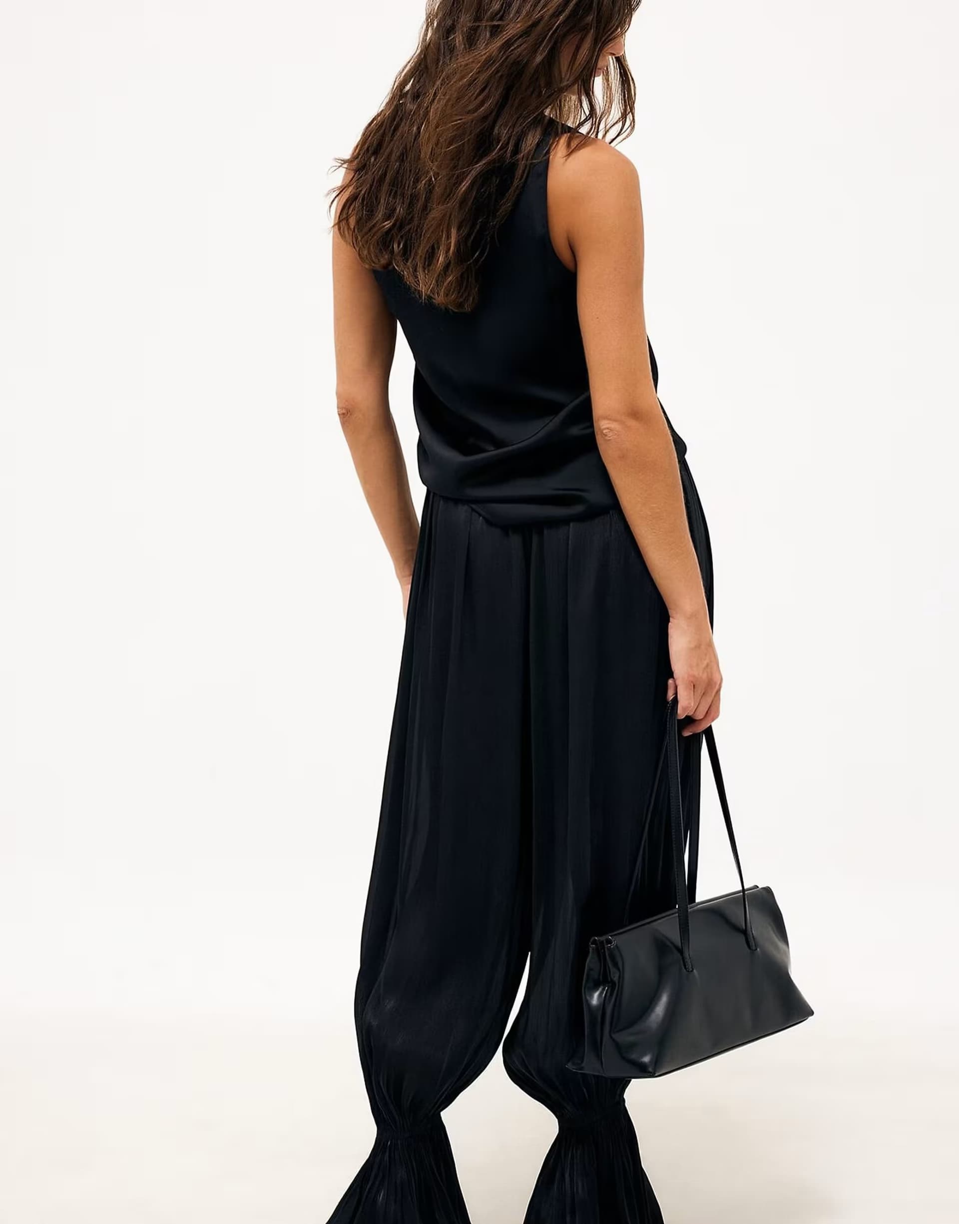 ASOS NA-KD Balloon frill trouser in black