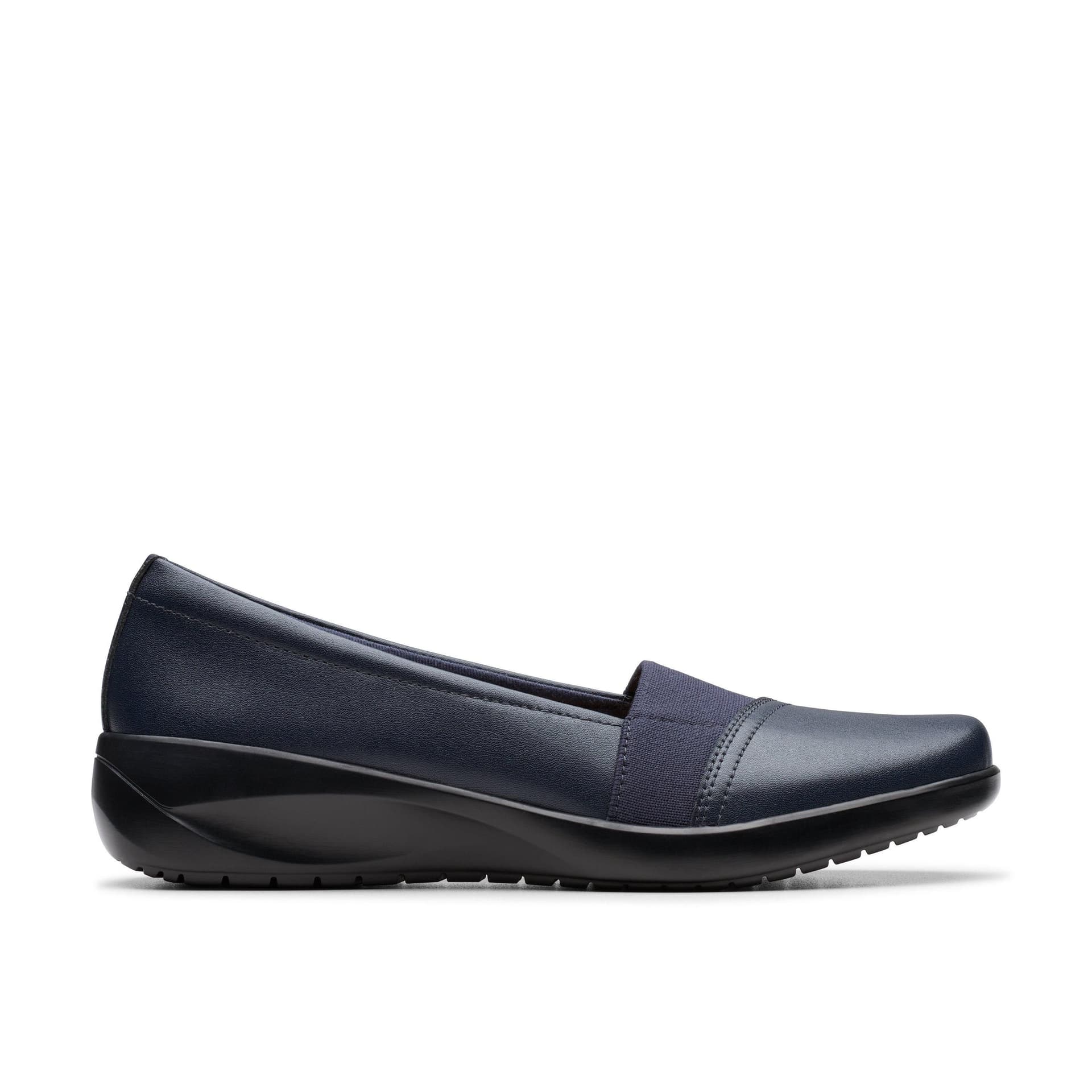 Clarks Clarks Navy Blue Leather Loafers, Slip-Ons