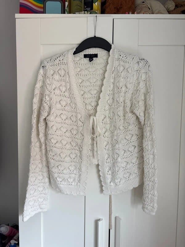 New Look White tie front cardigan size 12