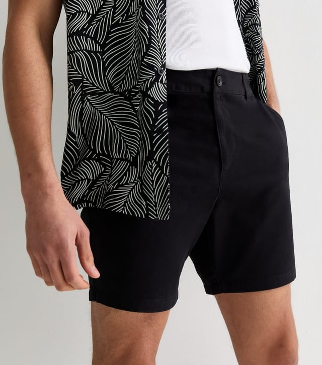 New Look Men's Black Regular Fit Chino Shorts New Look - 3
