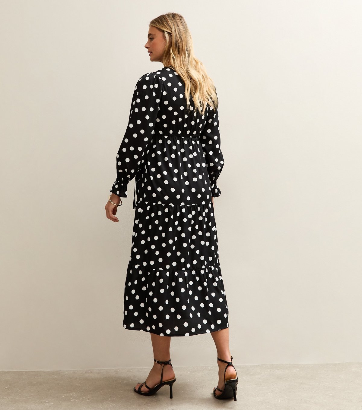 New Look Women's Maternity Black Polka Dot Midi Wrap Dress New Look - 4