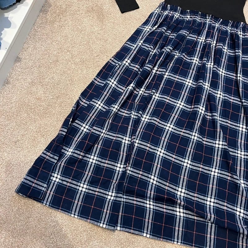 ASOS ASOS Long Sleeve Checked Maxi Dress Size 10 - 1