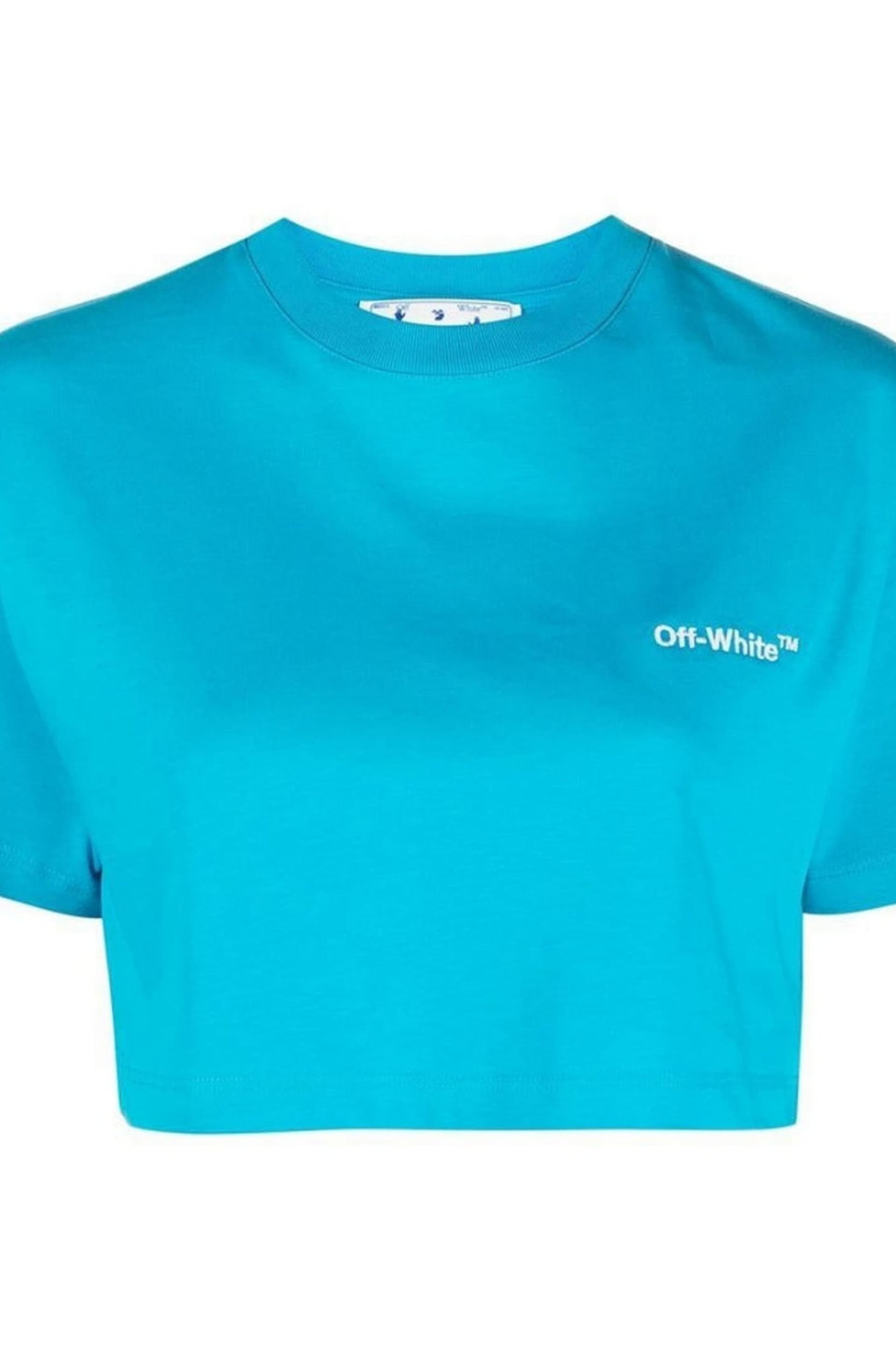 Off-White Off-White Light Blue Cropped T-Shirt