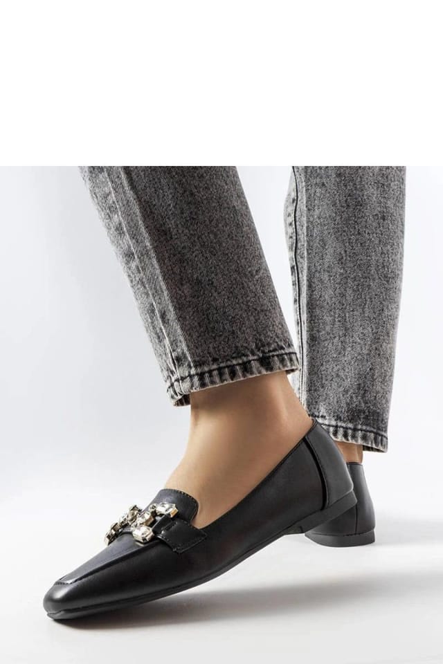 Love Lace Love Lace Women's Elegant Zircon Slip On Faux Summer Comfort Moccasins in Black - 2
