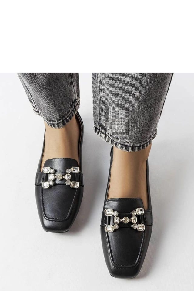 Love Lace Love Lace Women's Elegant Zircon Slip On Faux Summer Comfort Moccasins in Black - 3