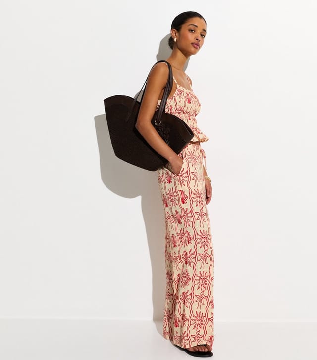 New Look Women's Red Sun Print Shirred Cami Beach Top New Look - 3