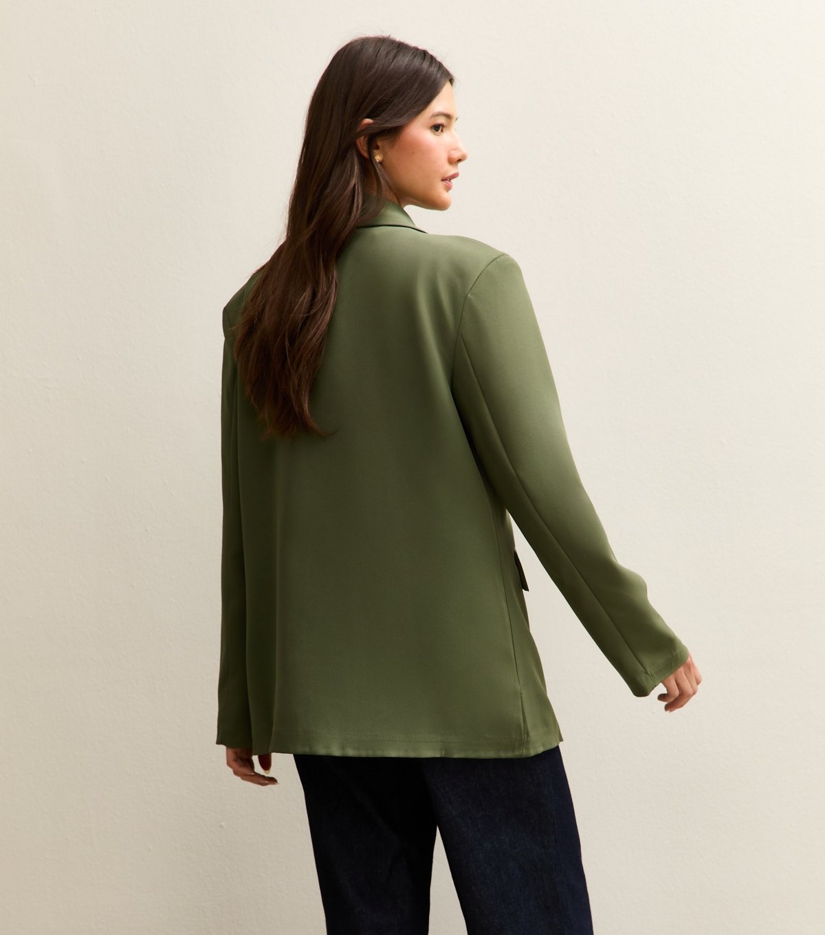 Gini London Women's Khaki Contrast Trim Check Blazer Gini London New Look - 4