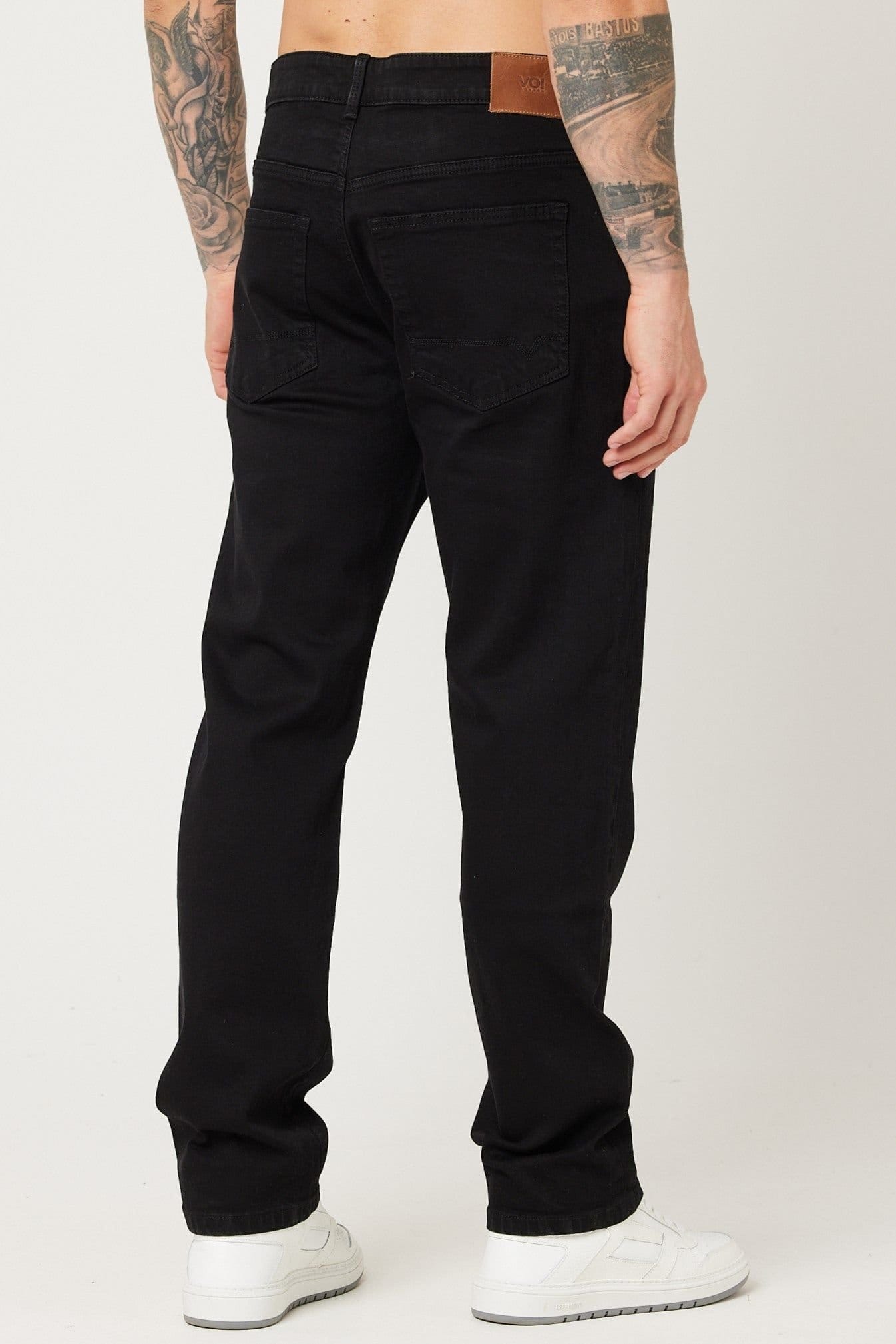 Voi London Voi London Men's Straight Fit Stretch Jeans in Black - 4