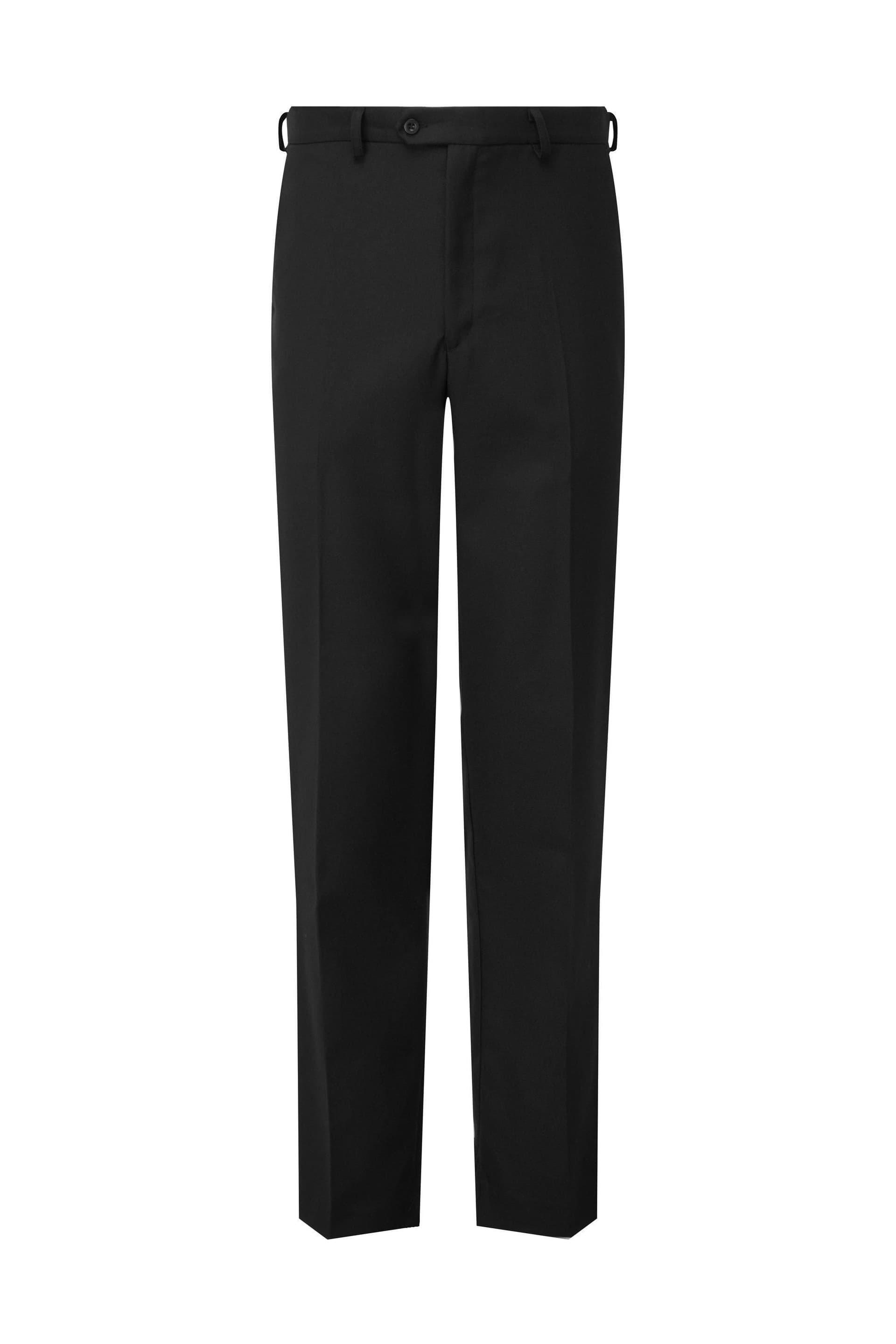 David Luke David Luke Men's Regular Fit School Trousers in Black