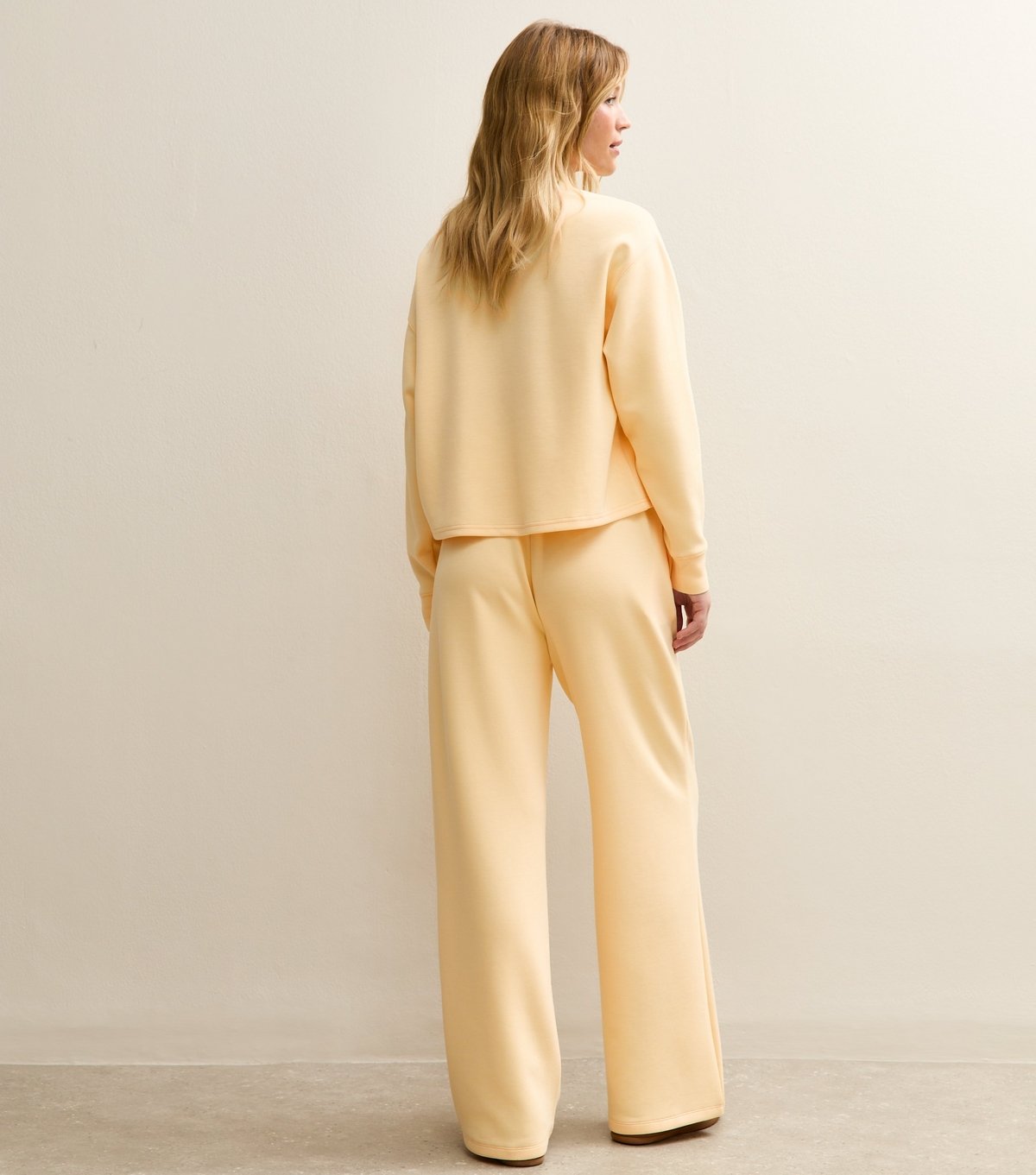 New Look Women's Premium Light Yellow Elasticated Waist Wide Leg Joggers New Look - 4