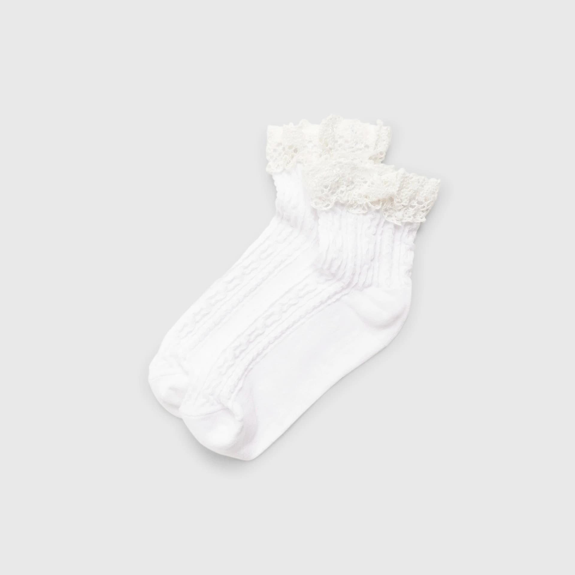 River Island River Island Womens White Lace Frill Socks