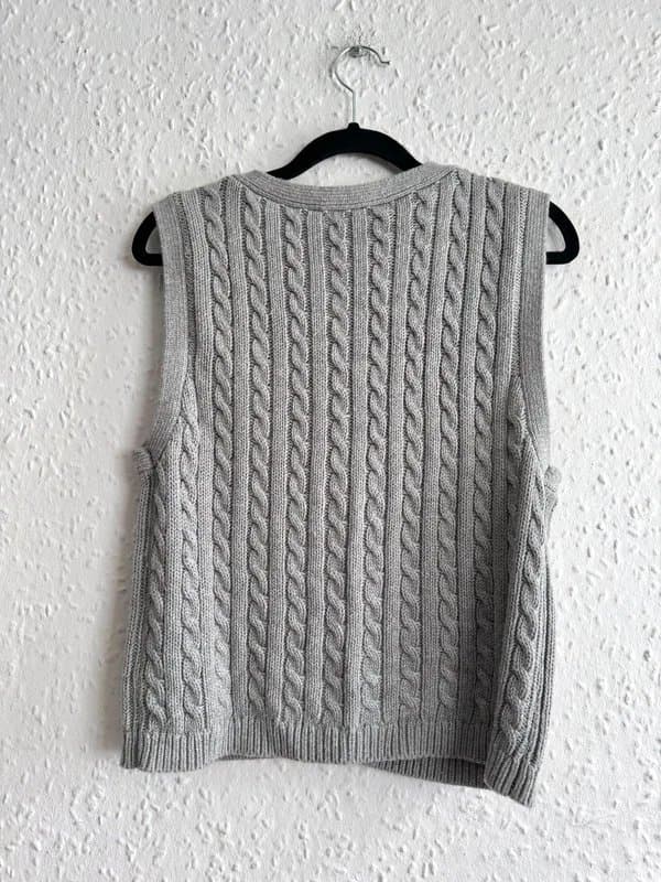 Abercrombie & Fitch Abercrombie & Fitch Grey Cable Knit Cotton Cardigan Vest Tank Top - Size Medium M