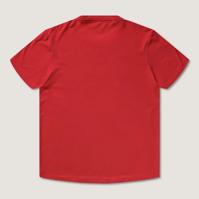 Panos Emporio Panos Emporio Men's Banboo cotton crew neck T-Shirt in deep red with short sleeves - 3