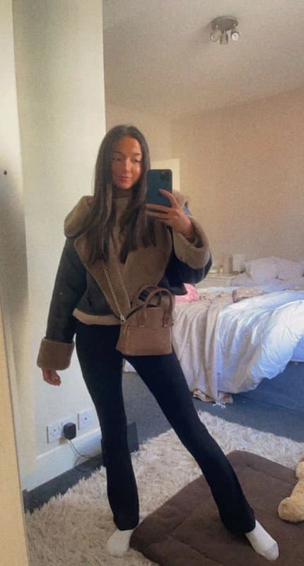 ASOS Asos brown and black hooded jacket with soft inside