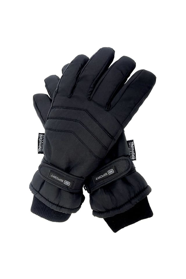 Thinsulate Thinsulate Men's 3M 40 gram Thermal Insulated Waterproof Ski Gloves in Black - 3