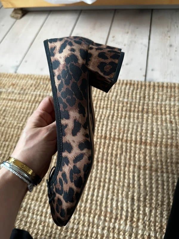 ASOS Leopard print block heel ballet heels