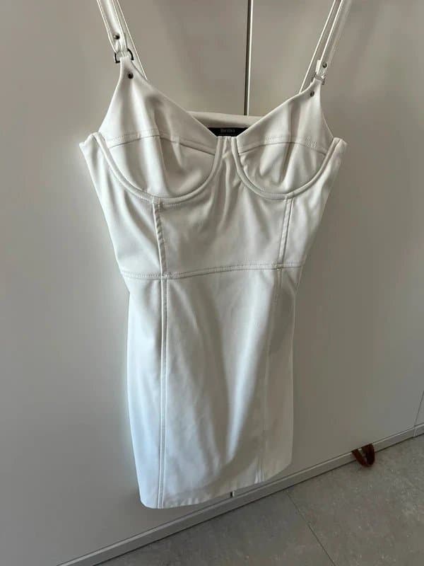 Bershka White leather dress