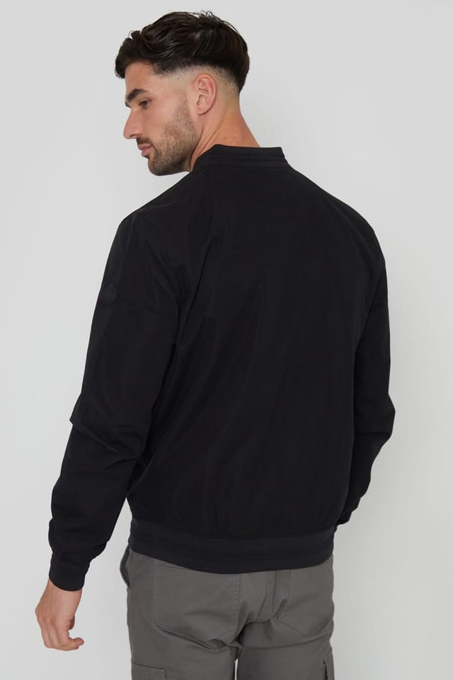 Threadbare Threadbare Men's 'Predict' Showerproof Classic Bomber Jacket in Black - 2