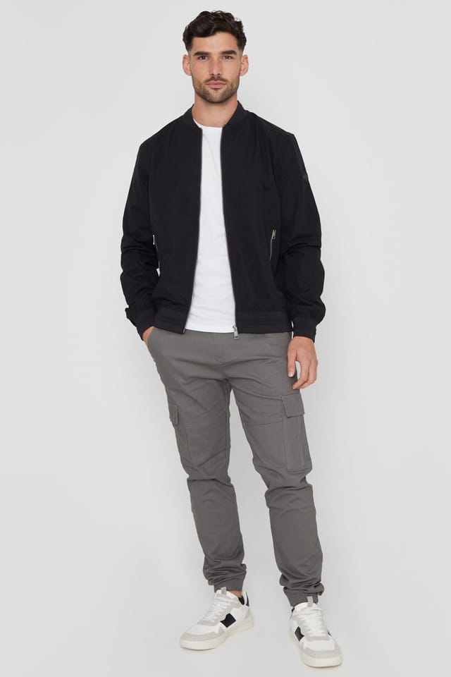 Threadbare Threadbare Men's 'Predict' Showerproof Classic Bomber Jacket in Black - 3